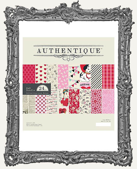 8X8 Authentique Double Sided Cardstock Valentine Paper Pad - Love Notes