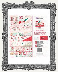 Prima Marketing Vintage Christmas Double-Sided Paper Pad - Candy Cane Lane - 8 x 8 Paper