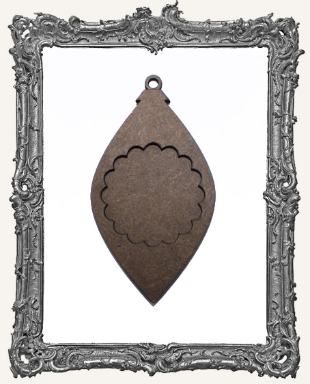 Layered Masonite Ornament - Long Scalloped