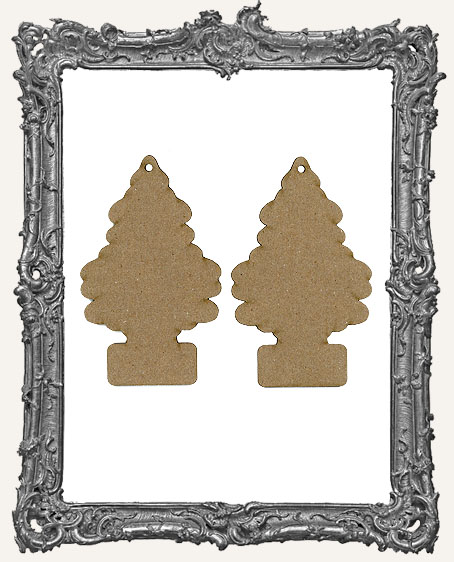 Chipboard Christmas Tree Tags - Set of 6