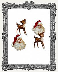 Santa and Deer Brads - 12 Piece