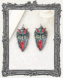 Vintage Halloween Double Sided Acrylic Charms - Set of 2 - Krampus