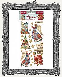 Stamperia Adhesive Chipboard - Christmas Patchwork