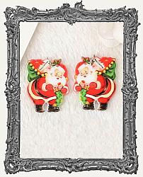 Vintage Christmas Double Sided Acrylic Charms - Set of 2 - Retro Santa