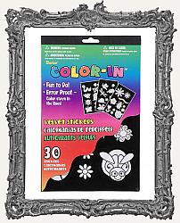Young Artists - Velvet Color In Sticker Book - Bugs and Flowers - 30 Stickers