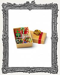 Miniature Gold Box of Christmas Decorations