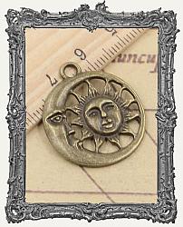 Sun and Moon Charm - One Piece - Antique Brass