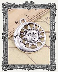 Sun and Moon Charm - One Piece - Antique Silver