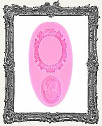 Small Pink Silicone Mold - Cameo Cabochon and Frame