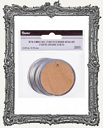 Metal Rim Tags with Holes - Kraft - 2.25 Inches - 10 Pack