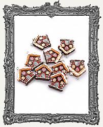 Miniature Resin Flat Back Gingerbread House Charm - 1 Piece