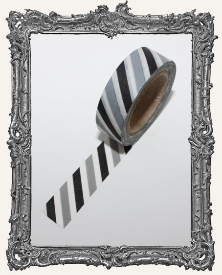 Washi Tape - Black and Grey Stripes