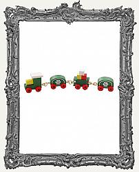 Miniature Painted Wood Toy Christmas Train