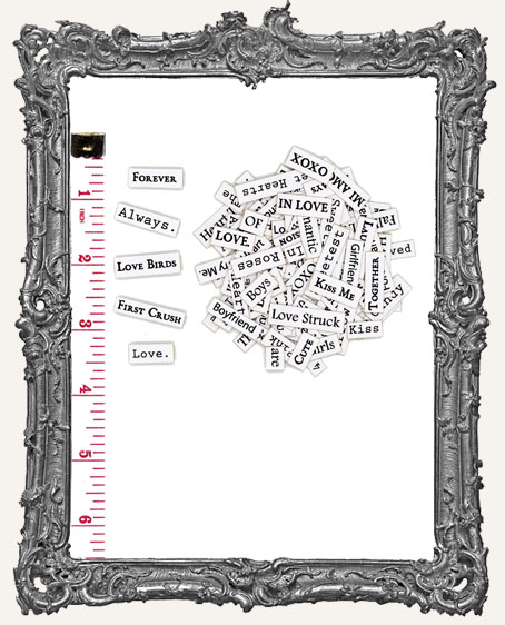 107 VALENTINE Collage Word Paper Cuts - Classic White
