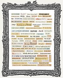 84 Collage Word and Phrases Paper Cuts - Alice in Wonderland