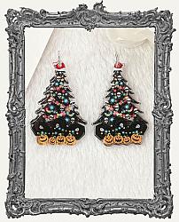 Vintage Christmas Double Sided Acrylic Charms - Set of 2 - Halloween Christmas Tree