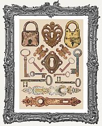 Stamperia Colored Wooden Shapes - Lady Vagabond Locks and Keys