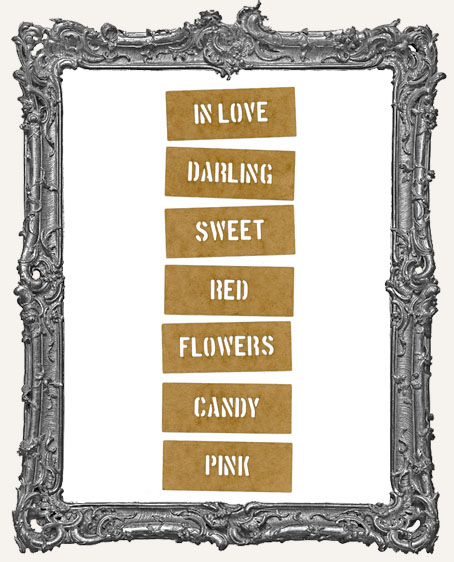 Mini Stencil Words Set of 7 - In Love