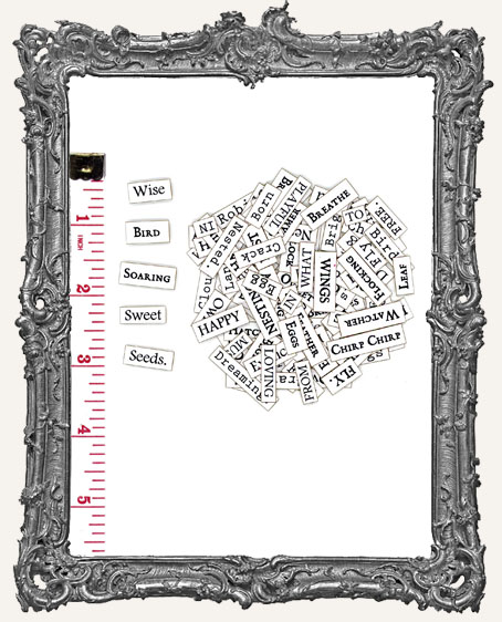 117 Bird Word Collage Paper Cuts - Classic White