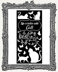 Stamperia Stencil - Orchids and Cats Life Is Better With Cats