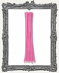 Wired Chenille Stems - 6mm - Pink - 25 Pieces