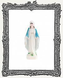 Miniature Painted Vintage Look Our Lady Statue - Blue and White - 1 Piece