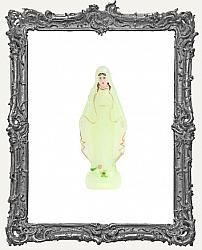 Miniature Painted Vintage Look Our Lady Statue - Yellow Translucent - 1 Piece