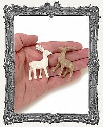 Miniature Textured Resin Deer - White or Brown - 1 Piece