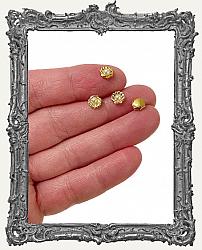 Tiny 6mm Gold Metal Shell with Pearl Decorations - Pack of 4