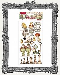 Stamperia Die-Cut Adhesive Chipboard - Alice Through The Looking Glass