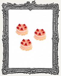 Miniature Resin Pink Strawberry Cake - 1 Piece