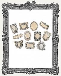 Die Cut Opaque Stickers - Pack of 12 - Sepia Victorian Label Frames
