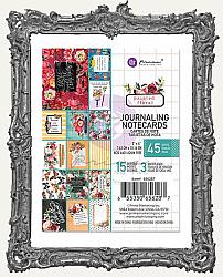 Prima Marketing - Painted Floral - 3 x 4 Journaling Cards - Pack of 45