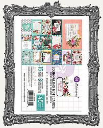 Prima Marketing - Painted Floral - 4 x 6 Journaling Cards - Pack of 45
