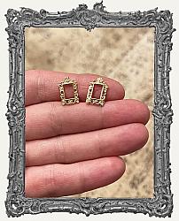 Miniature Tiny Metal Frames - Set of 2 - Gold Rectangle