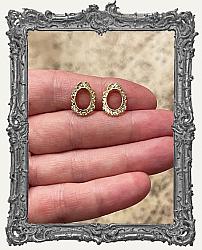 Miniature Tiny Metal Frames - Set of 2 - Gold Oval