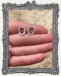 Miniature Tiny Metal Frames - Set of 2 - Silver Oval