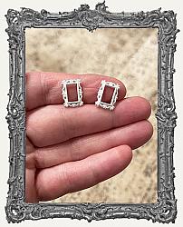 Miniature Tiny Metal Frames - Set of 2 - White Rectangle