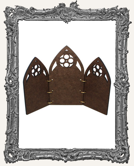 Shelf Shrine Triptych - Lace Quatrefoil Gothic Arch