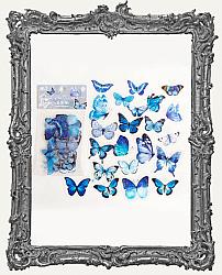 Clear Die Cut Butterfly Stickers - Pack of 40 - Blue