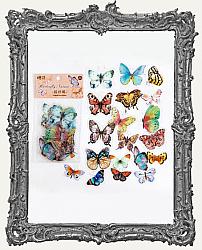 Clear Die Cut Butterfly Stickers - Pack of 40 - Multicolored