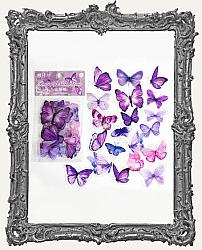 Clear Die Cut Butterfly Stickers - Pack of 40 - Purple