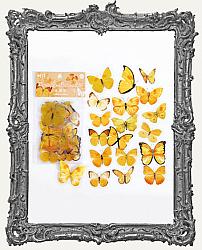 Clear Die Cut Butterfly Stickers - Pack of 40 - Yellow