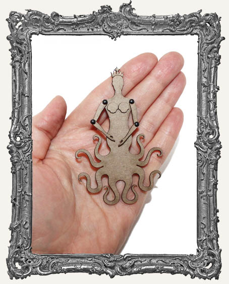 Articulated Chipboard Octopus Sea Maiden - TINY