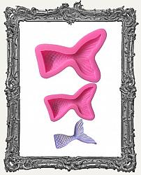 Small Pink Silicone Mold - Curved Mermaid Tail - Two Sizes