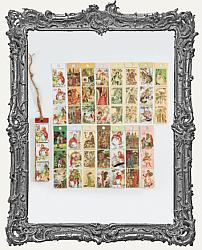 Die Cut Faux Vintage Postage Stamp Sticker Book - 45 Cut Apart Pieces - Fairytales