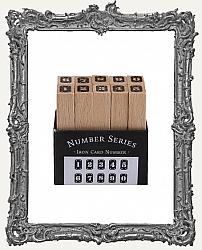 Wood Mounted Mini Rubber Stamp Box Set - Number Plates