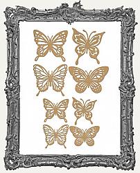 Small Chipboard Ornate Butterfly Cut-Outs - 8 Pieces