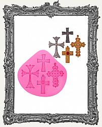 Small Pink Silicone Mold - Ornate Cross Set