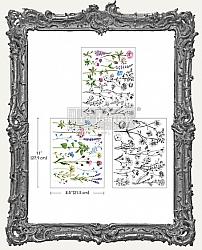Prima Marketing Re-Design Small Middy Decor Transfers 3 Sheets - Tiny Flowers